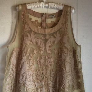 Lucky Brand Back Zip Appliqué Top